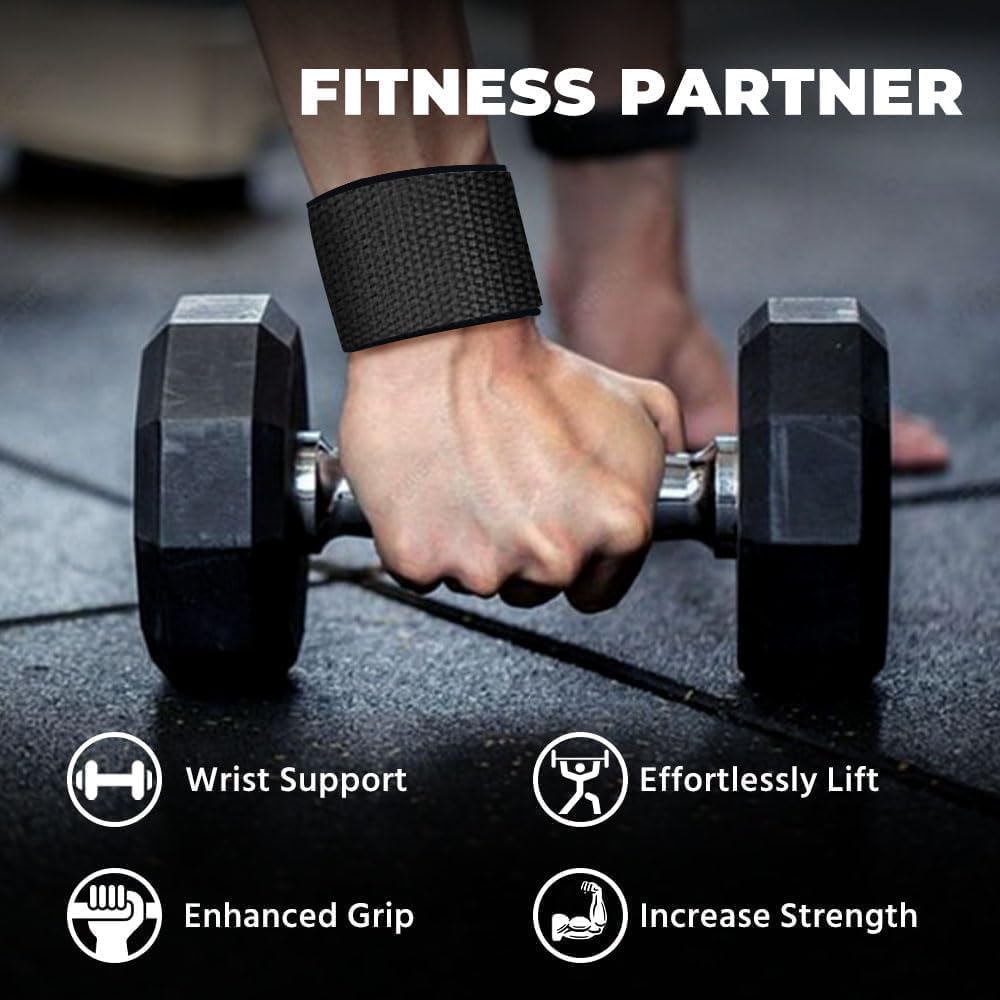 Wrist Straps for Deadlifts ā Neoprene Lifting Grips for Gym Training (Pair)